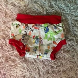 Kids Cartoon Print Shorts with Red Trim